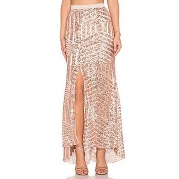 Rose Gold Sequin Skirt - Picture 2 of 12